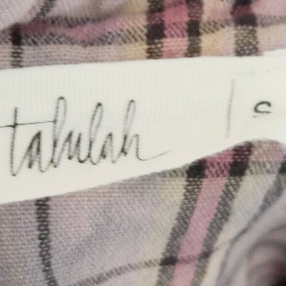 Talulah Women's Long Sleeve Button Down Shirt Plaid Tie Dye Bleach  Size S - Picture 9 of 9